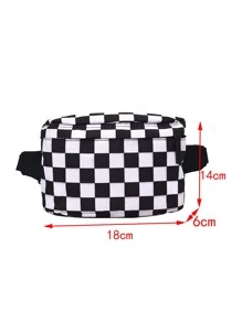 時尚腰包腰包休閒女腰包男女通用腰包手機包棋盤胸包