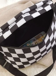 時尚腰包腰包休閒女腰包男女通用腰包手機包棋盤胸包