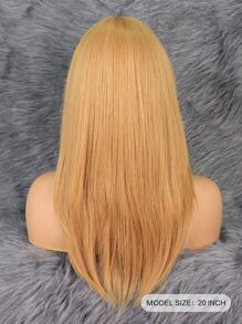 Peluca sintética recta de longitud media con flequillo - Dorado - Ver 3