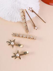 6 cái Kẹp Tóc Ngôi Sao Trang Trí Tuyệt Đẹp Cho Nữ - Vàng - Xem 1