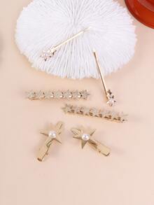 6 cái Kẹp Tóc Ngôi Sao Trang Trí Tuyệt Đẹp Cho Nữ - Vàng - Xem 4