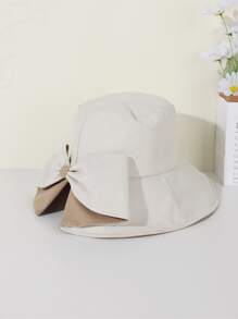 Mũ Bucket trang trí nơ - trắng - Xem 3