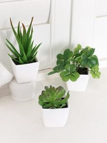 3 chậu cây mọng nước nhân tạo trang trí nhỏ, kệ hoa tủ tivi gia đình, đồ trang trí cây xanh, đồ trang trí cây mọng nước cho tiệc cưới, lễ đính hôn, ngày lễ tình nhân - Nhiều màu - Xem 1