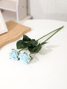 2 pezzi/set Fiore artificiale in plastica, decorazioni floreali simulate romantiche per casa e feste