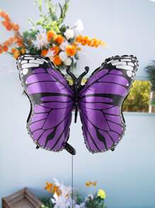 1 pieza Globo de PE, globo de decoración de celebración de fiesta de diseño de mariposa creativa para fiesta - Morado - Ver 1