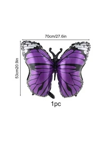 1 pieza Globo de PE, globo de decoración de celebración de fiesta de diseño de mariposa creativa para fiesta - Morado - Ver 3