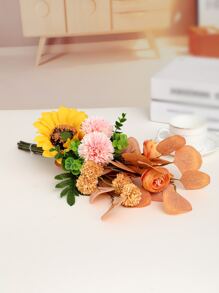 1束人造花束裝飾用浪漫塑料人造花束 - 彩色 - 查看 5