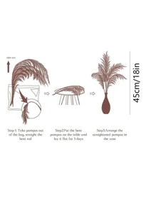 15入組假香氛草和1只白色花瓶，18英寸香氛草波西米亞風格家居裝飾，用於矮花瓶填充物的人造高香氛草，適合客房裝飾、婚禮中心裝飾和派對裝飾 - 駝色 - 查看 3