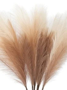 15入組假香氛草和1只白色花瓶，18英寸香氛草波西米亞風格家居裝飾，用於矮花瓶填充物的人造高香氛草，適合客房裝飾、婚禮中心裝飾和派對裝飾 - 駝色 - 查看 5