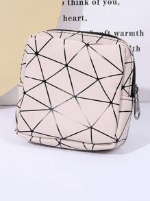 Túi Đựng Băng Vệ Sinh Họa Tiết Hình Học, Túi Đựng Di Động Cho Du Lịch - Màu be - Xem 2