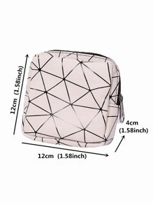 Túi Đựng Băng Vệ Sinh Họa Tiết Hình Học, Túi Đựng Di Động Cho Du Lịch - Màu be - Xem 3