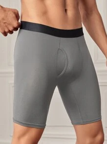 Manfinity Underwear&Sleepwear Basics Men Tape Waist Boxer Brief - Grey - View 1