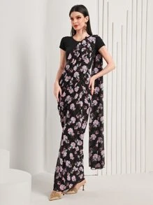 Divindia 印花雪紡紗麗