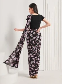 Divindia 印花雪紡紗麗