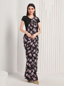 Divindia 印花雪紡紗麗