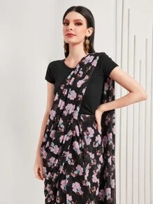 Divindia 印花雪紡紗麗