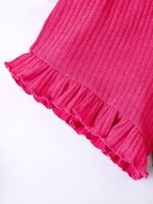 Toddler Girls Ruffle Hem Cami Top & Paperbag Waist Shorts - Hot Pink - View 5