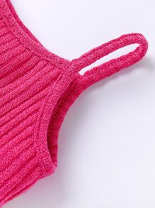 Toddler Girls Ruffle Hem Cami Top & Paperbag Waist Shorts - Hot Pink - View 6