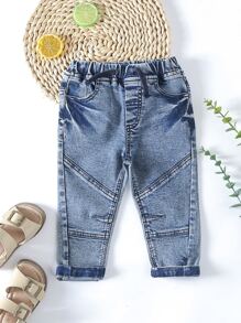 Denim em bé Túi màu trơn - Rửa trung bình - Xem 1