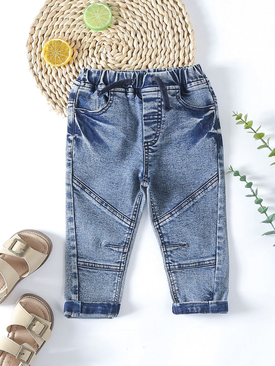 Denim em bé Túi màu trơn - Rửa trung bình - Xem 1