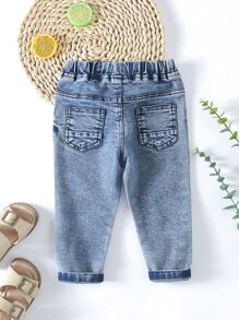 Denim em bé Túi màu trơn - Rửa trung bình - Xem 2