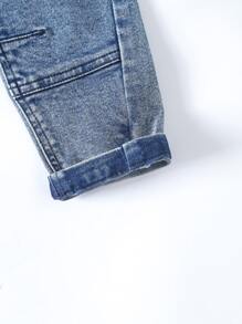 Denim em bé Túi màu trơn - Rửa trung bình - Xem 3
