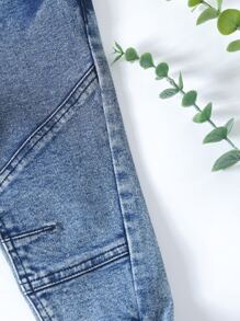 Denim em bé Túi màu trơn - Rửa trung bình - Xem 5