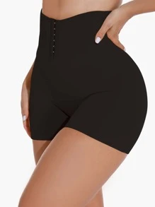 超高腰塑身短褲 - 黑色 - 查看 5