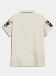 ROMWE MEN Hombres Camisa estampado de esqueleto - Albaricoque - Ver 2