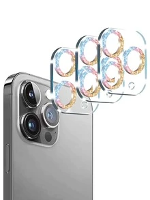 Bộ bảo vệ ống kính điện thoại lấp lánh 3 tấm tương thích với iPhone 15/15Pro/15Plus/15Promax - Nhiều màu - Xem 2