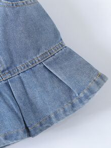 小女童百褶下擺牛仔半身裙