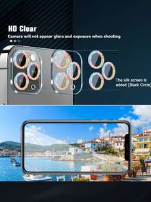 Bộ bảo vệ ống kính điện thoại lấp lánh 3 tấm tương thích với iPhone 15/15Pro/15Plus/15Promax - Nhiều màu - Xem 6