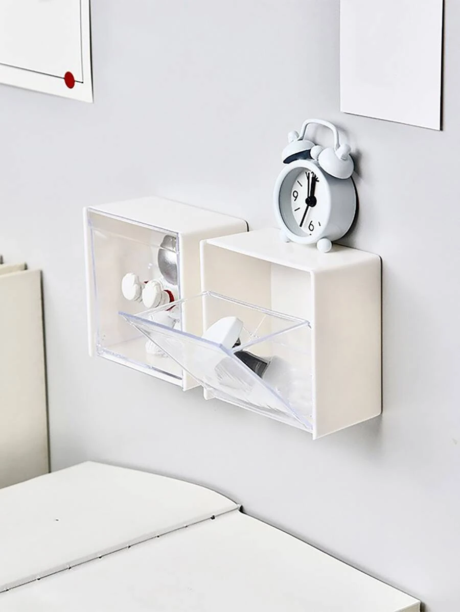 1件裝純色桌面文具收納架 學校用品 - 白色 - View 1