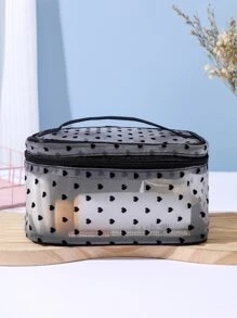 Túi đựng đồ trang điểm hình vuông lưới in hình trái tim, Túi đựng đồ trang điểm, Túi đựng đồ trang điểm, Túi đựng đồ chăm sóc da, Túi đựng đồ vệ sinh cá nhân, Đồ dùng du lịch, Đồ dùng du ngoạn, Đồ dùng ký túc xá, Quà tặng phù dâu, Quà tặng cho mẹ, Quà tặng sinh nhật, Quà tặng cho bạn bè và giáo viên, Đồ trang trí nhà cửa, Đồ trang trí phòng tắm, Phòng khách, Phòng ngủ, Hộp đựng đồ phòng tắm, Hộp đựng đồ trang sức, Hộp đựng dầu môi, Hộp đựng đồ trang điểm, Hộp đựng đồ trang điểm - Nhiều màu - Xem 1