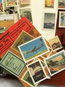 18入組郵票圖案貼紙 - 彩色 - 查看 1