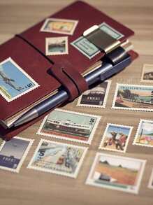 18入組郵票圖案貼紙 - 彩色 - 查看 3