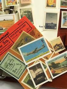 18入組郵票圖案貼紙 - 彩色 - 查看 4