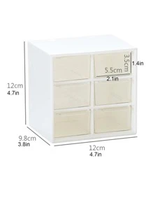 1pc Multi-grid Stationery Storage Box - White - View 4