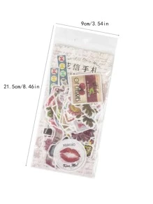 80pcs Retro Mixed Pattern Sticker - Multicolor - View 4