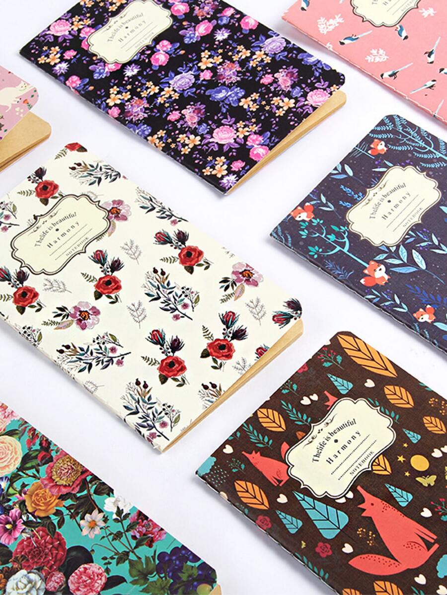 1 pieza cuaderno al azar con cubierta con estampado de dibujos animados - Multicolor - Ver 1