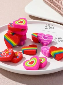 6入組心形隨機橡皮