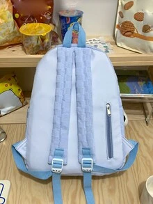 Mochila clásica con diseño de parche de letra para - Morado - Ver 2