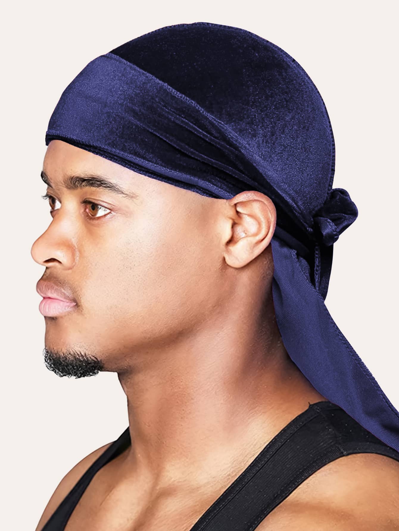 1 pieza Gorra de durag de terciopelo con tiras largas para hombres, con forro térmico, sombrero de pirata cálido adecuado para actividades al aire libre y uso diario