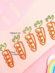 5pcs Carrot Shaped Paper Clip Back To School,Back To School,School Supplies