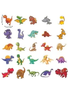 50 piezas Pegatina con patrón de dinosaurio al azar - Multicolor - Ver 4