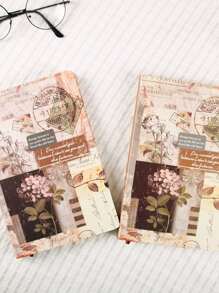 1pc Flower Print Cover Random Notebook Back To School - Multicolor - View 3