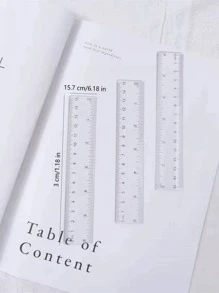 1pc Plastic Ruler Back To School - White - View 4
