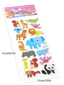 5入組隨機卡通動物貼紙
