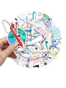 50pcs Cartoon Airplane Pattern Sticker - Multicolor - View 4