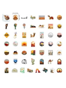 50 Stücke Aufkleber mit Landschaft Muster